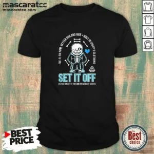 Official Set It Off Duality 10 Year Anniversary Undertale Sans Skeleton shirt featuring Sans skeleton graphic on front