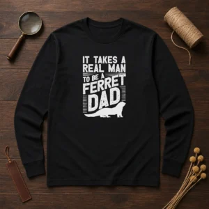 Original It Takes A Real Man To Be A Ferret Dad Pet Owner Long Sleeve Shirt