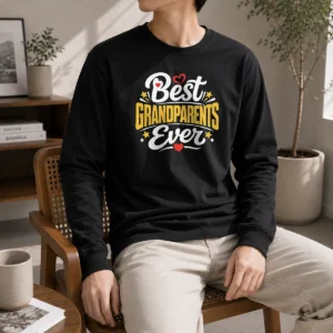 Premium Best Grandparents Ever Silhouette Long Sleeve Shirt