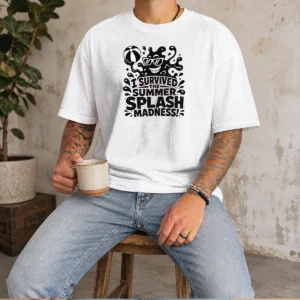 Hot Summer Splash Amoeba Silhouette t shirt in classic fit with vibrant summer print on soft cotton fabric