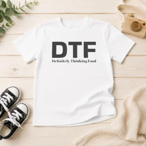 Pretty Funny DTF Definitely Thinking Food Foodie Kids T-Shirt