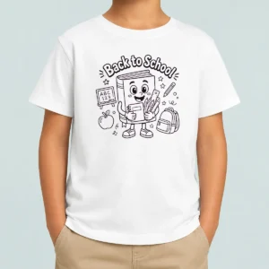 Awesome Back To School Fun Character Line Art Kids T-Shirt
