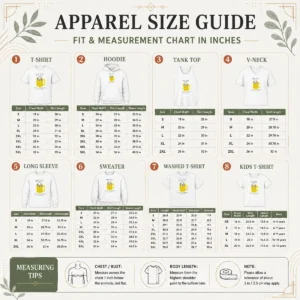 Size chart for Original Please Do Not Stir The Pot When I Am Already In The Soup with measurements in inches and cm