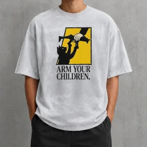 Good Black Cat Holding Submachine Gun And Hand Arm Your Children Washed T-Shirt