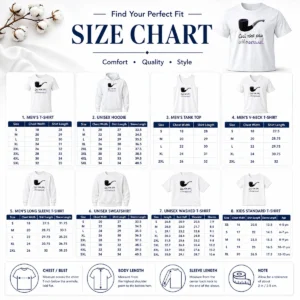 Size chart for Nice Asexual Pride Rene Magritte Ceci N Est Pas Allosexuel with measurements in inches and cm