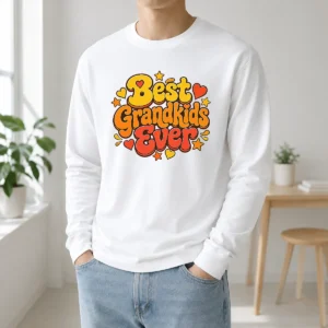Pretty Groovy Retro Grandkids Celebration Long Sleeve Shirt