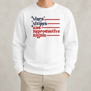 Awesome Stars Stripes And Reproductive Rights Patriotic Lettering With Striped Lines Sweater