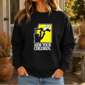 Pretty Black Cat With Gun Satire Arm Your Children Sweater