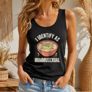 Funny Top I Identify As Hummusexual Hummus Bowl Tank Top
