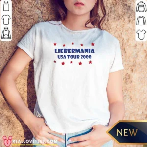 Nice Liebermania USA Tour 2000 Joe Lieberman V-Neck Shirt