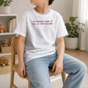 Original Im Probably Going To Hell In Every Religion Kids T-Shirt