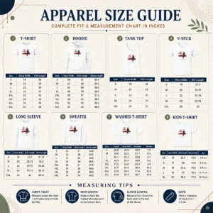 Size chart for Top Ferris Bueller Life Is Good Life Moves Pretty Fast If You Do Not Stop with measurements in inches and cm