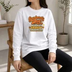 Official Grandparents Day Keepin It Groovy Tee Groovy Retro Long Sleeve Shirt