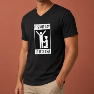 Top It'S Not Gay If It'S TSA Airport Security V-Neck Shirt