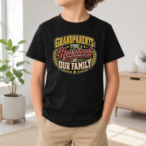 Hot Grandparents Day Heartbeat Gratitude Mascot Kids T-Shirt
