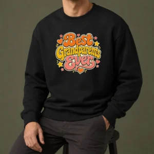Pretty Best Grandparents Ever Groovy Retro Sweater