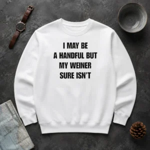 Good Hot Sarcastic Adult Humor Handful But My Weiner Sure Isnt Sweater