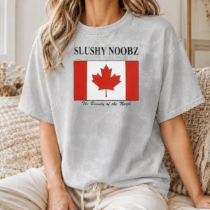 Premium Slushynoobz Canada Facts Creator Fan The Beauty Of The North Washed T-Shirt