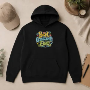 Funny Best Grandparents Ever Doodle Typography Hoodie