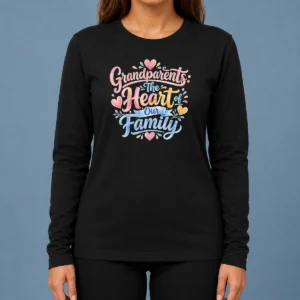 Awesome Grandparents Day Heart Of Our Family Watercolor Long Sleeve Shirt