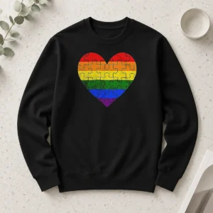 Top Homosexual Love Rainbow Heart Puzzle Long Sleeve Shirt
