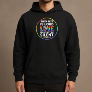 Nice Premium When Hate Is Loud Love Must Not Be Silent Pride Month Hoodie