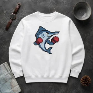 Good Miami Marlins Mascot Wearing Gloves El Caballo Pixel Style Sweater