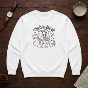Pretty Back To School Fun Character Line Art Sweater