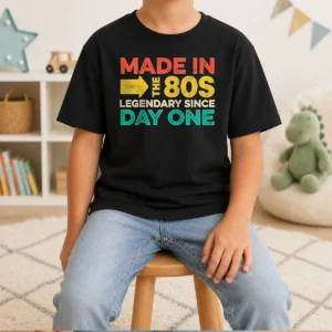Original Made In The 80s Legendary Since Day One Geek Kids T-Shirt