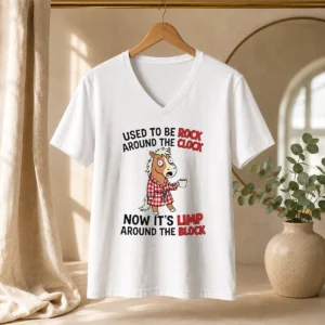 Original Horse Used To Be Rock Around The Clock Now It'S Limp Around The Block V-Neck Shirt