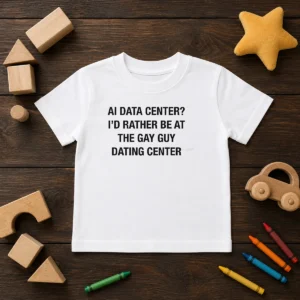 Original AI Data Center I'D Rather Be At The Gay Guy Dating Center Kids T-Shirt