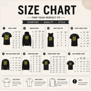 Size chart for Top Good Everything Is Just Ducky with measurements in inches and cm