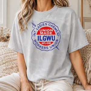 Pretty International Ladies Garment Workers Union ILGWU Union Made Afl Cio washed t shirt in soft fabric with vintage look