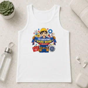 Happy Pretty Labour Day Celebration Anime For Proud Workers Tank Top