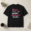 Top Awesome Booze Doesn'T Get You Drunk Bartenders Do t shirt in black with bold white and red lettering