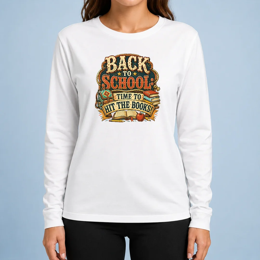 top-back-to-school-excitement-western-vintage-long-sleeve Top Back To School Excitement Western Vintage long sleeve shirt with retro design and classic fit
