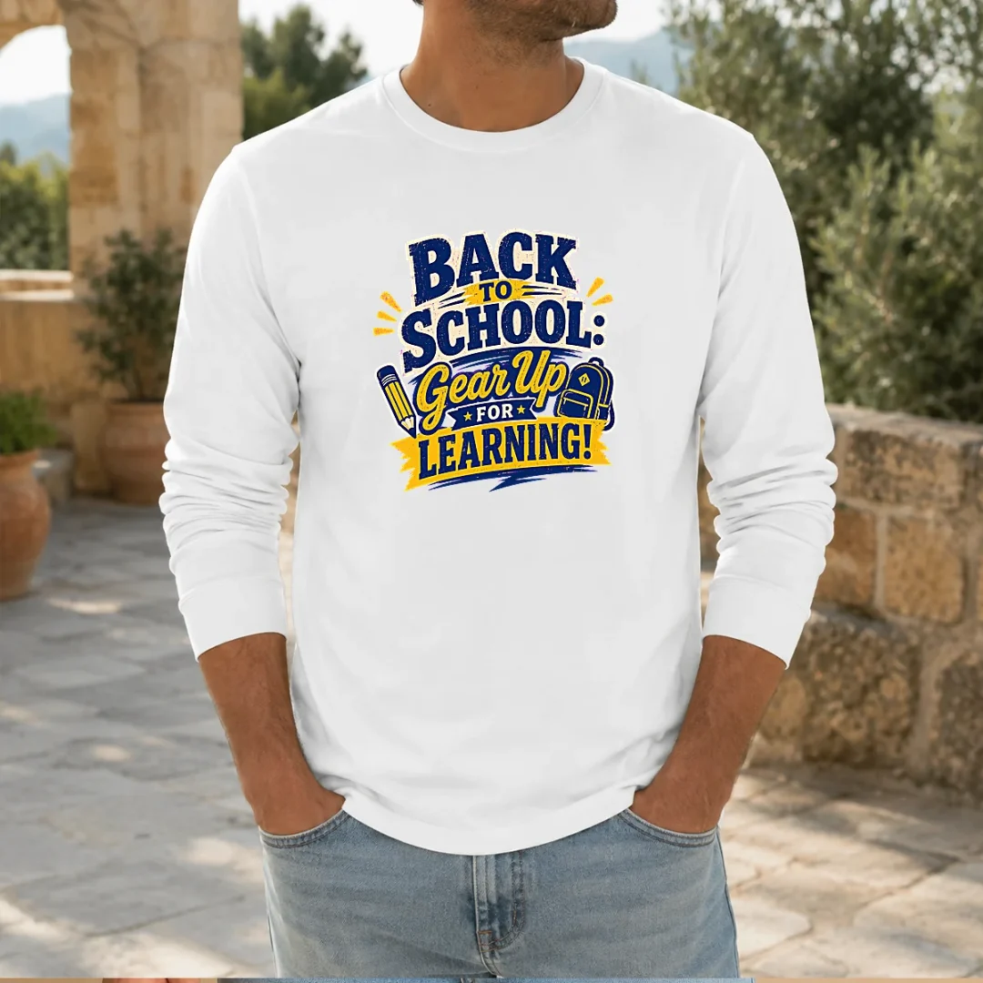 top-back-to-school-gear-up-for-learning-retro-distressed-long-sleeve-shirt Top Back To School Gear Up For Learning Retro Distressed Long Sleeve Shirt
