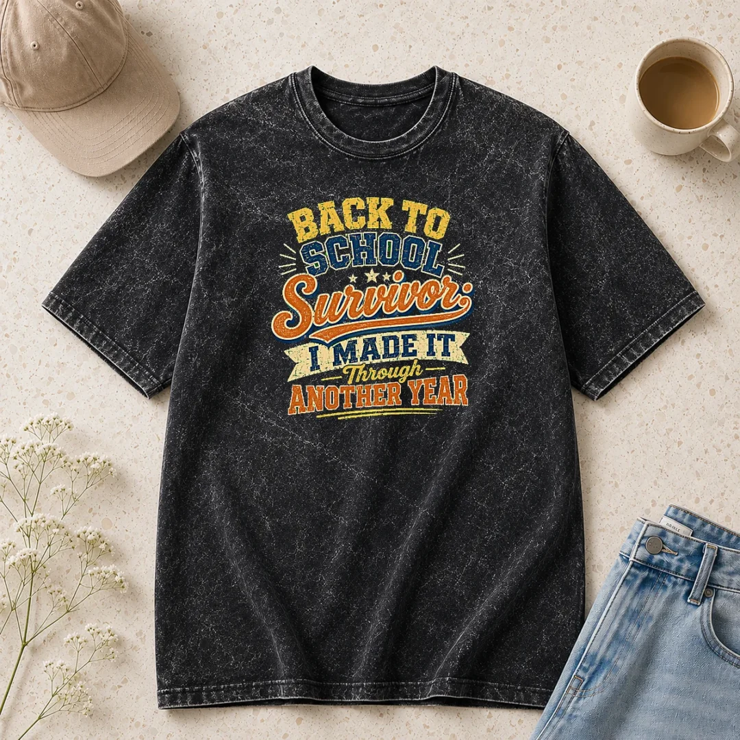 top-back-to-school-survivor-vintage-for-proud-students-washed-t-shirt Top Back To School Survivor Vintage For Proud Students Washed T-Shirt