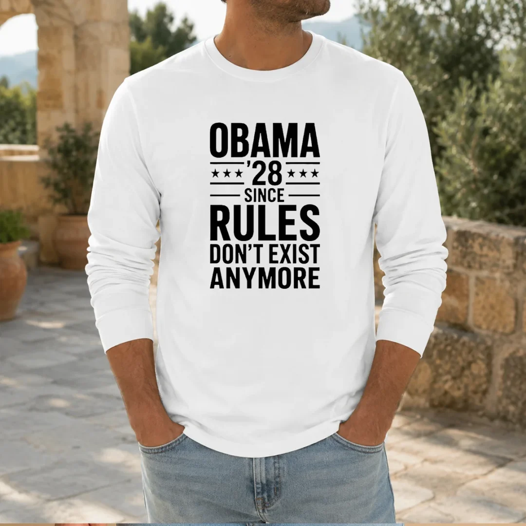 top-barack-obama-obama-28-since-rules-do-not-exist-anymore-long-sleeve-shirt Top Barack Obama Obama '28 Since Rules Do Not Exist Anymore long sleeve shirt in black with bold graphic print