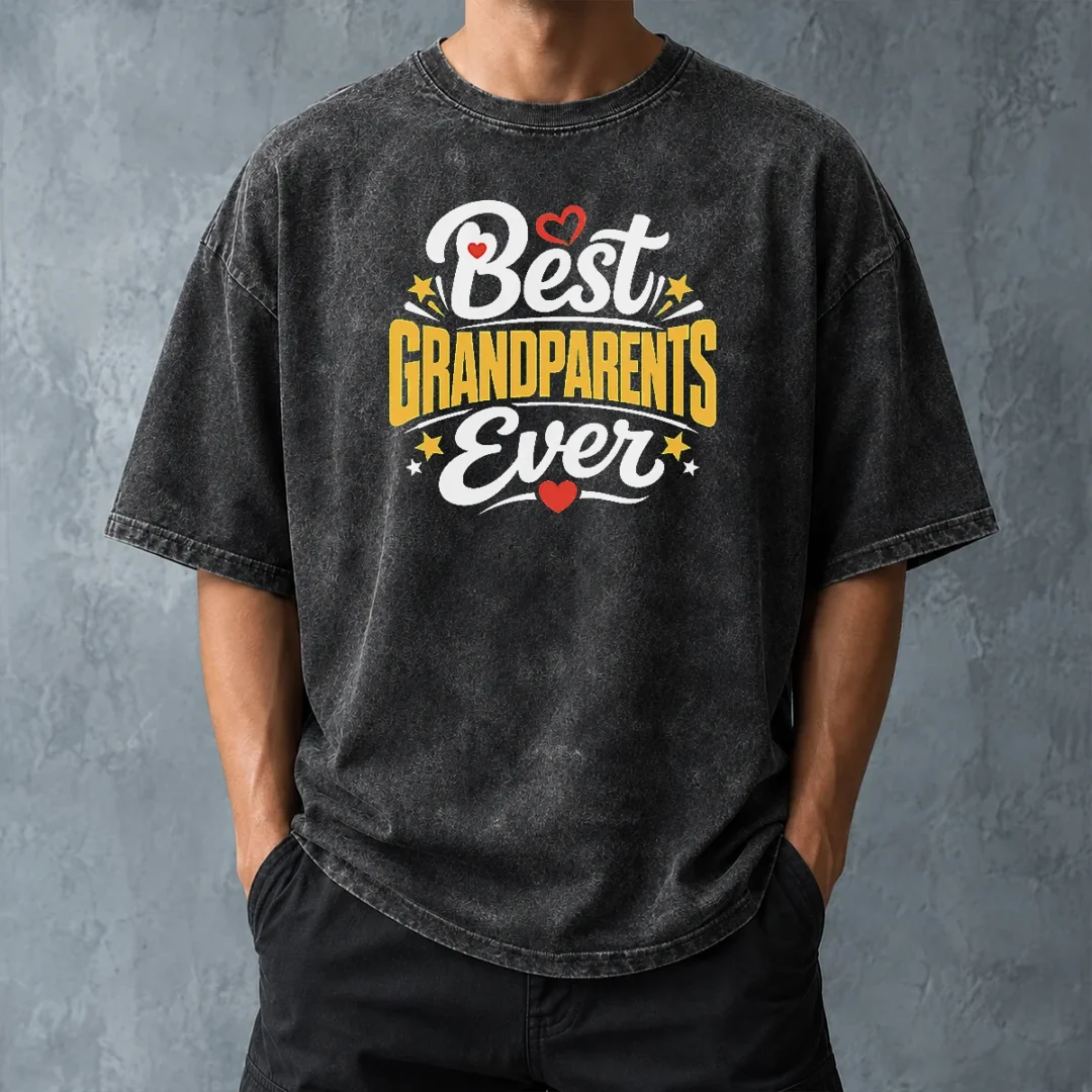 top-best-grandparents-ever-silhouette-washed-t-shirt-washed-tshirt Top Best Grandparents Ever Silhouette Washed T-Shirt