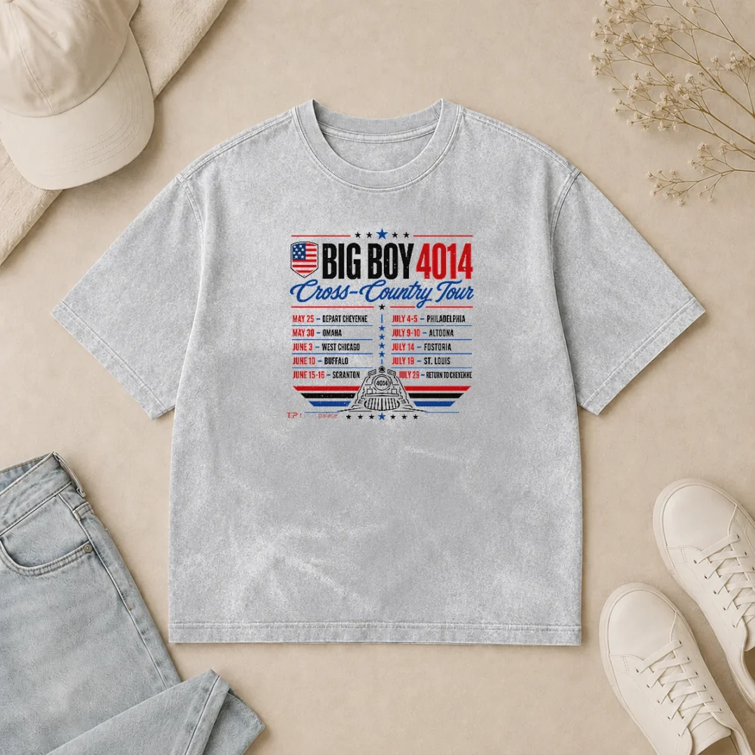 Top Big Boy 4014 Cross Country Tour Event Schedule Washed T Shirt Top Big Boy 4014 Cross Country Tour Event Schedule Washed T-Shirt