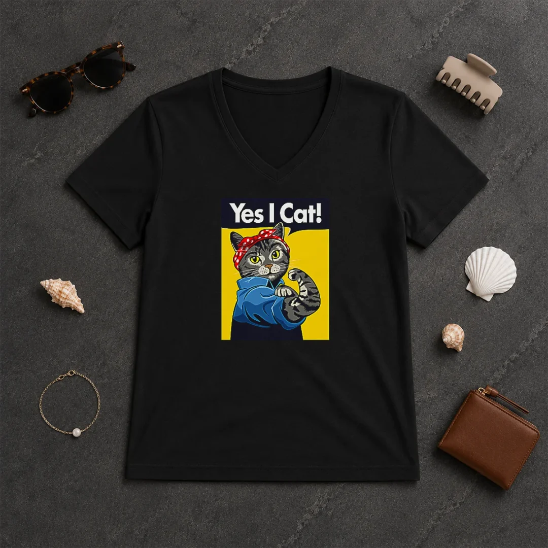 Top CATS – Yes I Cat V Neck Shirt Top CATS – Yes I Cat V-Neck Shirt
