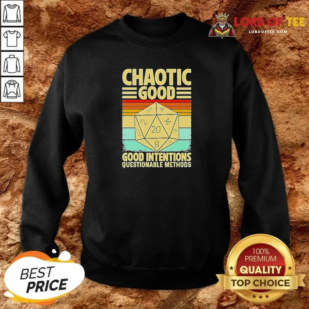 Top Chaotic Good D20 Retro Stripes Sweatshirt sweatshirt optimized Top Chaotic Good D20 Retro Stripes Sweatshirt