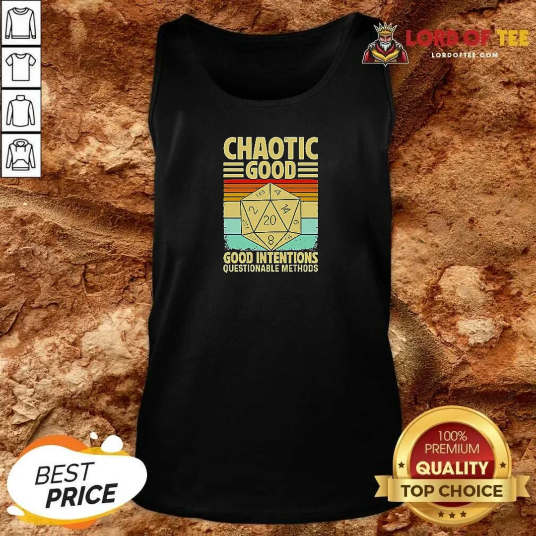 Top Chaotic Good D20 Retro Stripes Tank Top tank top optimized Top Chaotic Good D20 Retro Stripes Tank Top