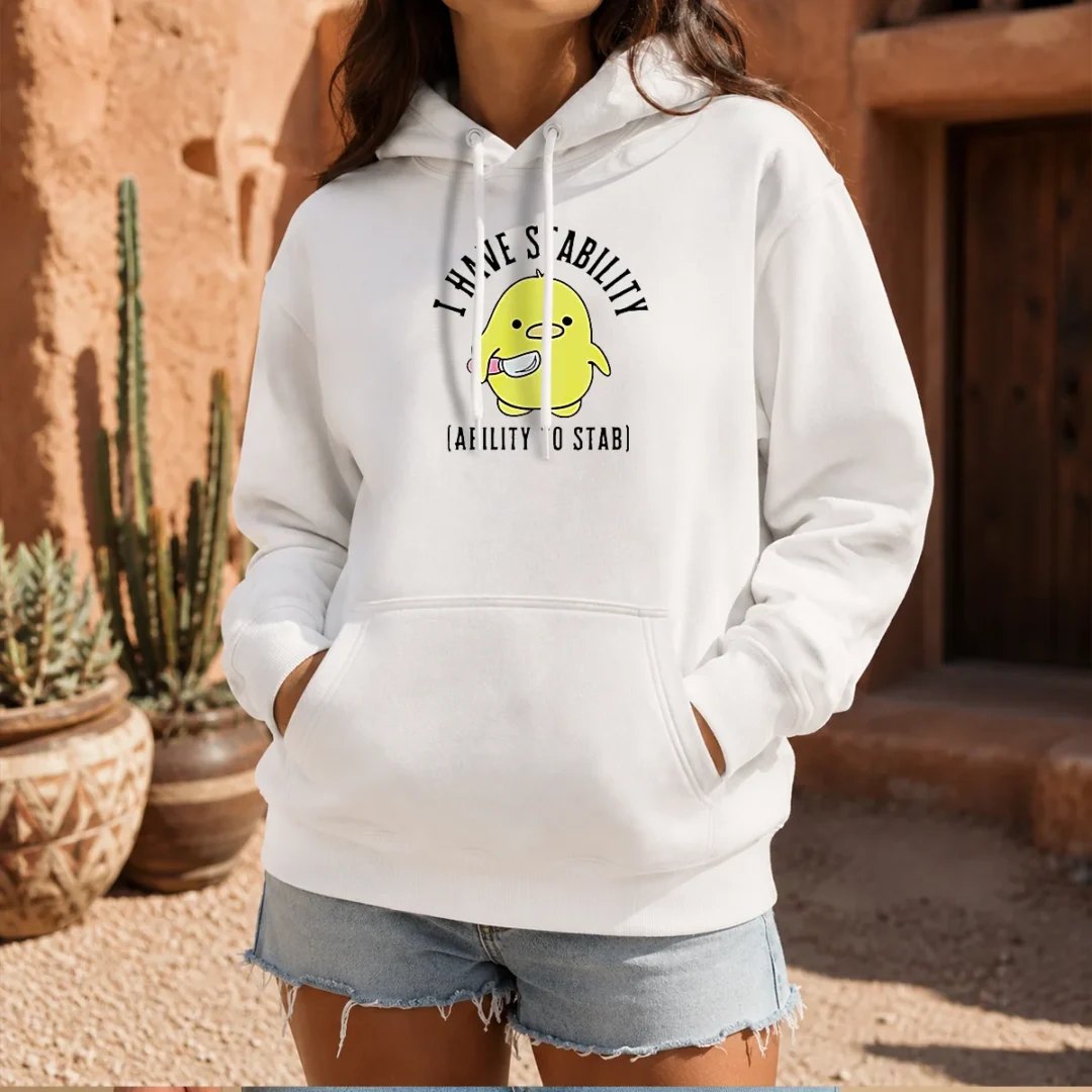 top-cute-duck-i-have-stability-ability-to-stab-pun-meme-quote-yellow-bird-hoodie Top Cute Duck I Have Stability Ability To Stab Pun Meme Quote Yellow Bird Hoodie
