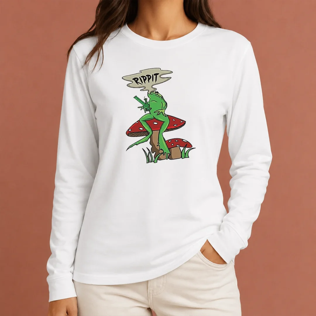 top-frog-holding-gun-rippit-long-sleeve-shirt Top Frog Holding Gun Rippit Long Sleeve Shirt