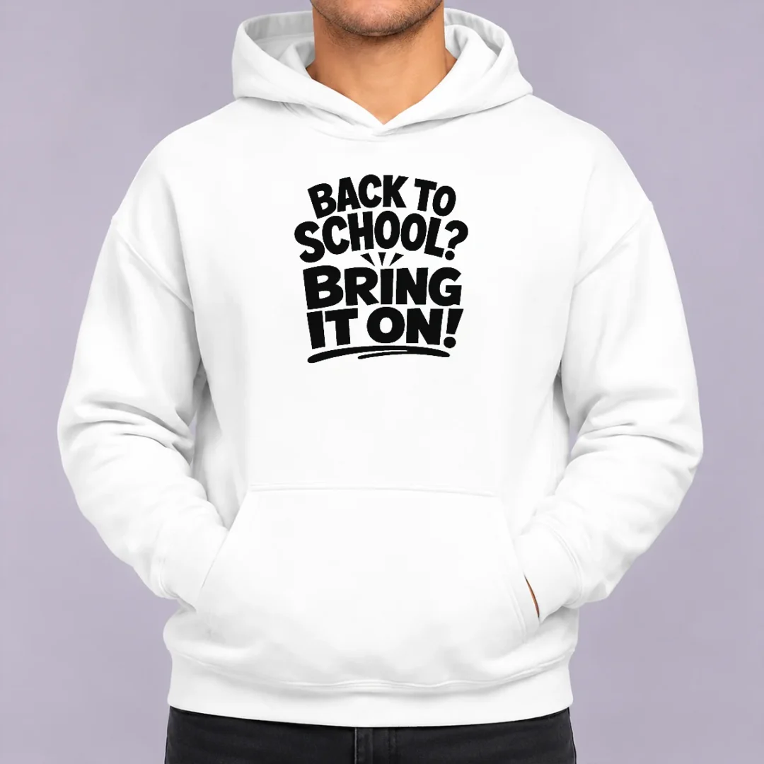 top-funny-back-to-school-silhouette-with-sassy-confidence-hoodie Top Funny Back To School Silhouette With Sassy Confidence Hoodie in black, front view with kangaroo pocket and drawstring hood
