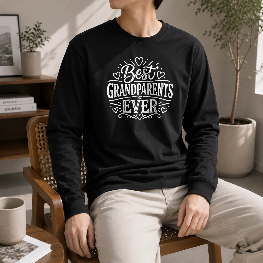 top-funny-best-grandparents-ever-line-art-long-sleeve-shirt Top Funny Best Grandparents Ever Line Art Long Sleeve Shirt