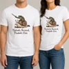 Top Funny Fucketh Around Findeth Out Frog Snail t shirt in black with bold graphic print