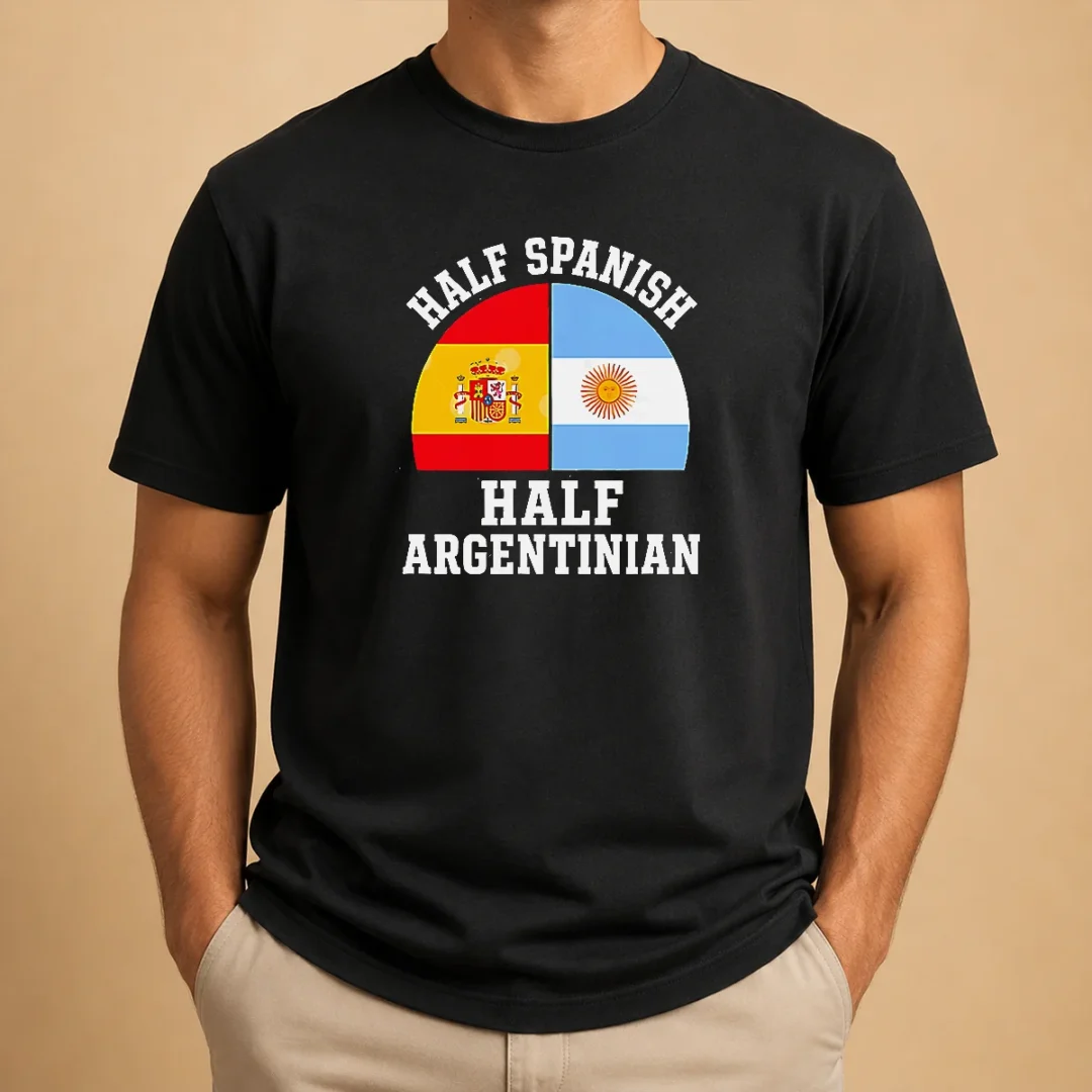 top-funny-half-spanish-half-argentinian-flags-t-shirt Top Funny Half Spanish Half Argentinian Flags